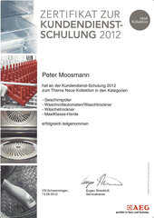 Herr Peter Moosmann, Kundendienstschulung